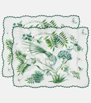 [Aquazzura Casa] Aquazzura Casa Secret Garden set of 2 linen placemats One Size green