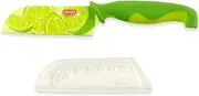 Dexas Santoku Knife with Lime Painted Blade, 4-inch Size