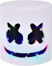 LED DJ Mask - Music Festival Full Head Helmet Light Up Cosplay Mask for Halloween Party Thanksgiving Christmas