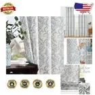 Luxurious Damask Patterned Curtains - 84" Light Filtering Grommet Panels, 2-Pack