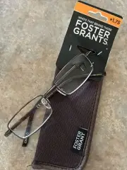 New $15.99 FOSTER GRANT Trace BROWN + 1.75 Men's Reading Glasses & Free Case