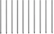 MengRan 2.75'' Ballpoint Pen Refills,Standard D1 Ballpoint Pen Refill (Remove Black Hat),Metal Refill,Black Ink,(Pack of 10)