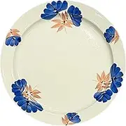 Hasamiyaki Dish, Pasta Plate, Curry Plate, Hand-Painted Indigo Dyeing Kiln, Oriental Rim Plate, L, Blue, Approx. 9.4 inches (24 cm)