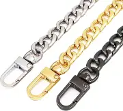 3 Pieces Handbag Chain Straps Bag Strap Metal Purse Clutches Handles in 15.7 Inc