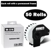 50 Rolls Shipping Label 1-1/7"x100' Fits Brother QL-1050 1050n QL-500 DK-2210