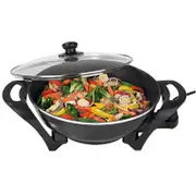 Lenoxx 4.5L 1500W Large Electric Wok/Non-Stick Cooking Pan