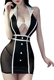 [SNOMYRS] Sexy Secretary Outfit For Women Sexy Cosplay Lingerie Teacher Nurse Nun Flight Attendant Uniform Goth Roleplay Costumes