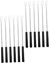 Cabilock 12Pcs Stainless Steel Fondue Forks for Cheese Chocolate Fountain and Fruits Kitchen Grill Forks with Handles for Parties and Family Gatherings