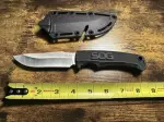 SOG Field Knife 4” Fixed Blade 7CR17MOV Full Tang Rubber Handle with Sheath