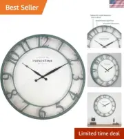 Co 21" Farmhouse Series Wall Clock,Vintage Style, Retro Clock, Raised 3D Arab...