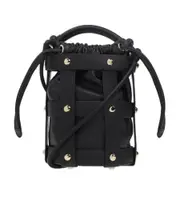 Black embossed logo logo one-shoulder bucket bag One size