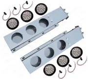 QSC 2.5" Stainless Steel Spring Loaded Mud Flap Hanger Pair + White 16 LED Light