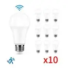 Lights Motion Sensor Microwave Radar E27 85-265V 10PCS Smart LED Bulb Lamp