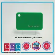 A4 Green 4 Pack 3mm Acrylic Perspex Sheet