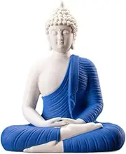 Buddha Statue Home Decor 5.8 Inches Buddha Statue Ceramic Sitting Buddha for Home Decor Meditation Buddha Statue Indoor and Outdoor Indoor Buddha Statue for Home(Color:Blue)