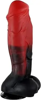 Dildo Maximum Diameter 7.3 cm Dildo Red and Black Mixed Colors Silicone Veins Powerful Suction Cup Penis Masturbator Anal Plug G Spot for women