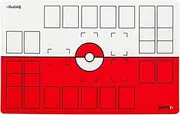 The Gaming Mat Company 2 Player Compatible Pokemon Playmat for Pokemon Cards- 28" x 18" x 0.08" Red & White Battle Mat Stadium Board for Pokemon TCG Playmat Game for Pokemon Trading