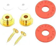 Generic Guitar Strap Buttons Straplocks Nonslip Spare Parts Instrument Accessories for Electric Guitar Components Sleek Strap Locks, Gold Red