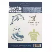 Mini Stickers marine Life Dolphin Turtle Wave