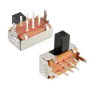 20Pcs 5mm Horizontal Slide Switch DPDT 2P2T 6 Terminals PCB Panel Latching