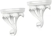 Vintage Style Wall Mounted Bathroom Shelves Set of 2 Antique White Resin Storage Rack for Clothing Organization and Decor Simple and Elegant Storage Solution