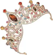 [Baluue] Creative Baroque Style Tiara Crown for Brides Durable and Lightweight Wedding Headdress for Parties Proposals and Photoshoots