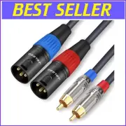 Professional 15ft Dual RCA to Dual XLR HiFi Cable with Gold-Plated Connectors
