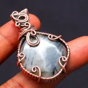 Black Rutile Gemstone Copper Wire Wrapped Gift For Her Pendant Jewerly BP 191