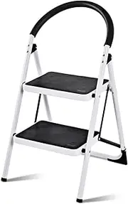 [Giantex] 2 Step Ladder Folding Step Stool Platform Home Kitchen Tool Multiuse Stepladder w/Sturdy Frame Rubber Hand Grip Anti-Slip Pedal Lightweight Portable Ladder 330Lbs Capacity