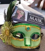 Costume Masquerade Mask (Green Gold Sequins Jewels Feathers) New