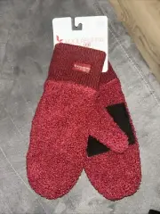 KOOLABURRA by UGG Red Zinfandl Sherpa Fleece Mittens Size L/XL Knit Cuff