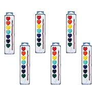 Acunny Watercolour Paint Set, Valentine Colour Sets, Children's Paints with Brush for Valentines, Art Supplies, Drawing Kit for Artists, Girls, Children, Children