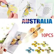 10Pcs Fluttering Flying Magic Butterfly Wind Up Toy Flutter Card Prank Birthday