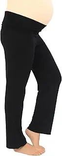 [allaboutthebump] Maternity Stretch Yoga Pants: Black Casual Trousers [Ideal for Comfort Throughout Pregnancy - Made in Great Britain] Plus Size