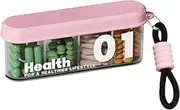 Travel Pill Organizer | Pill Storage Case - Multi-compartment Medication Container Holder for Tablet Daily Use Trip Vacation Camping Home