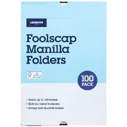 J.Burrows Manila Folder Foolscap Buff 100 Pack