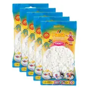 5x 1000pc Hama Bead Bags Kids DIY Building Activity Art/Craft Toy White 5y+