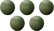 Set of 5, Temari Lid Green Glaze, 3.7 x 3.3 inches (9.5 x 8.5 cm), Earth [Lid Facing]