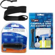 Remote + Strap for Canon EOS-1D C, EOS-1D X, EOS 30D, EOS 40D, EOS 50D, EOS 5D