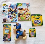 Crayola Paw Patrol Coloring Book w/ Accessories & Chase Stuff Toy