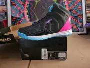 AND1 mens Size 6 black Teal Pink Basketball High top Sneakers Show Out #trl8