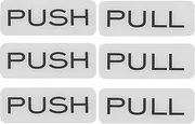 uxcell 3Set Push Pull Door Stickers, 2x4.7in Push and Pull Signs Plate Acrylic Vertical Self-Adhesive for Doors Glass Window Business Stores, Rectangle, Silver