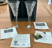 WATERFORD MILLENNIUM FLUTES PROSPERITY NIB MIB LOVELY WEDDING TOAST STEMWARE