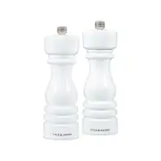 Cole & Mason London 18cm Beech Wood Salt & Pepper Mill Set - White