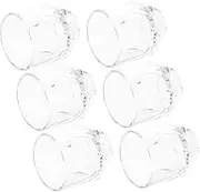 MAGICLULU 6pcs Hexagon Whiskey Glasses Cocktail Drink Spirit Cups Stemless Juice Tumblers Thickened Base Beverages Wine Glasses Mugs for Tasting Home Bar Party Glassware