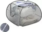 Collapsible 90L Laundry Basket, Foldable Mesh Hamper with Handles
