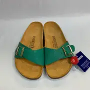 Birkenstock New w/ Box Madrid 1963 Limited Edition Smaragd Natural Leather Nar