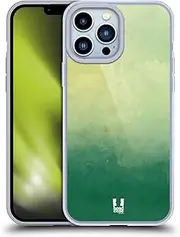 Head Case Designs Green Watercoloured Ombre Gel Case [Military Grade Protection] Compatible with Apple iPhone 13 Pro Max