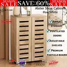 Artiss Shoe Cabinet Shoes 20 Pairs Storage Rack Organiser Shelf Cupboard Pine