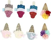 Baluue 8pcs Ice Cream Hairpins Glitter Hair Clips Sparkly Barrettes for Girls Party Accessories